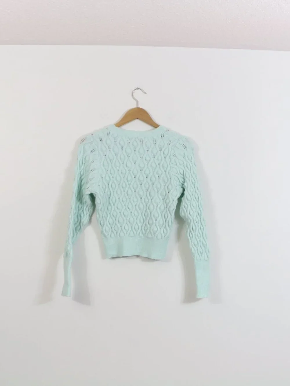 *Zara Blue Cable Knit Crew Neck Sweater - Picture 5 of 5